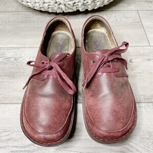 Alegria Dani Lace Up Leather Dream Fit Comfort Shoes Wine Size 42